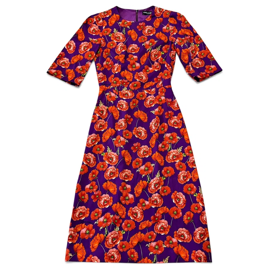 Dolce & Gabbana — Robe mi-longue en soie